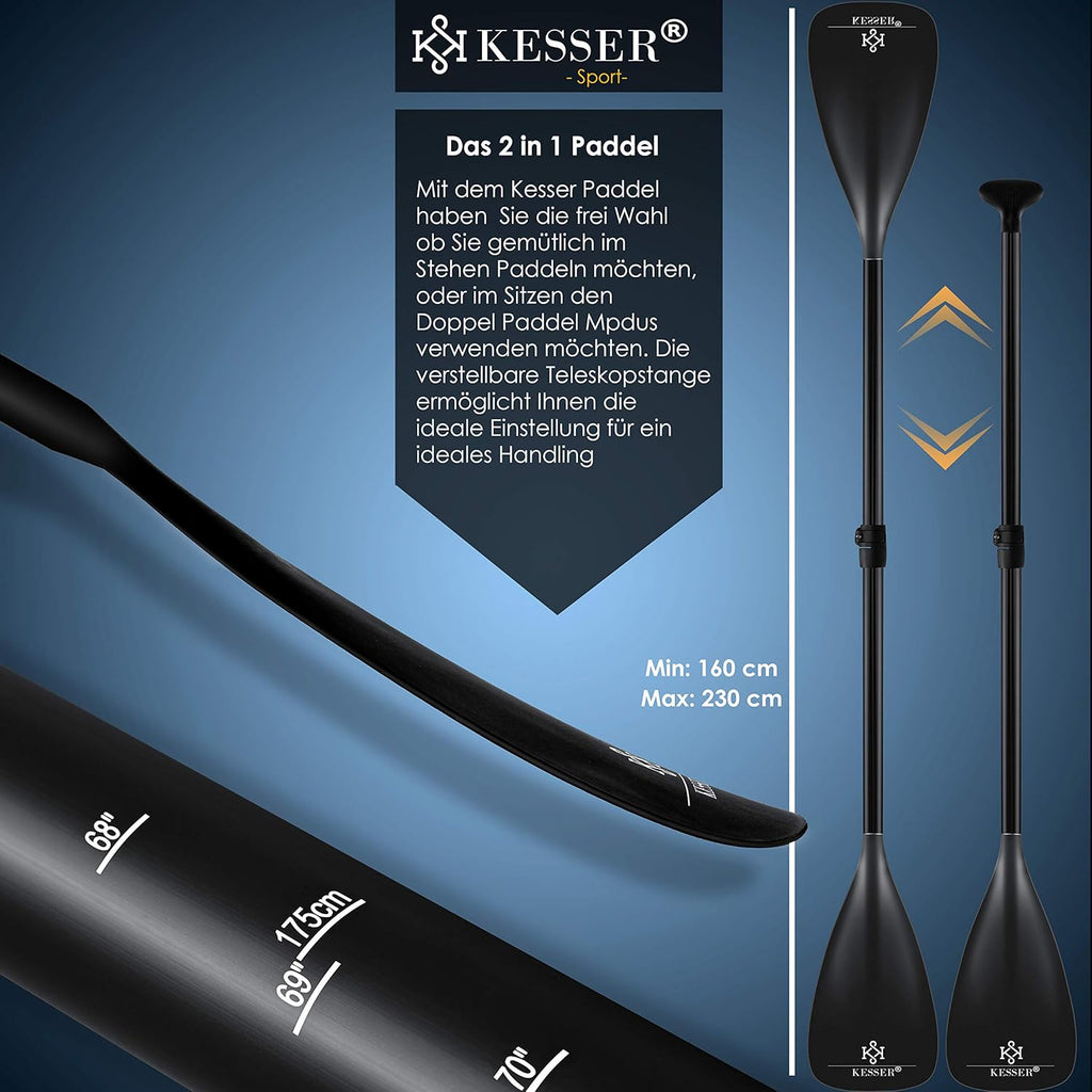 KESSER Set Sup Board Gonflable Stand Up Paddle Board Premium Sports Aquatiques | 6 Pouces d'épaisseur | Accessoires complets | 130kg