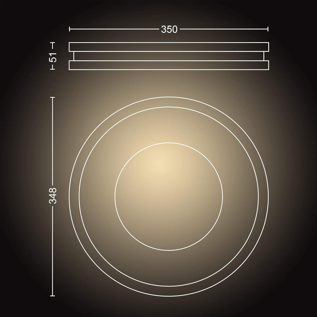 Hue White Ambiance BEING Plafonnier 32W - Noir télécommande incluse , Compatible Bluetooth, fonctionne avec Alexa, Google Assistant et Homekit