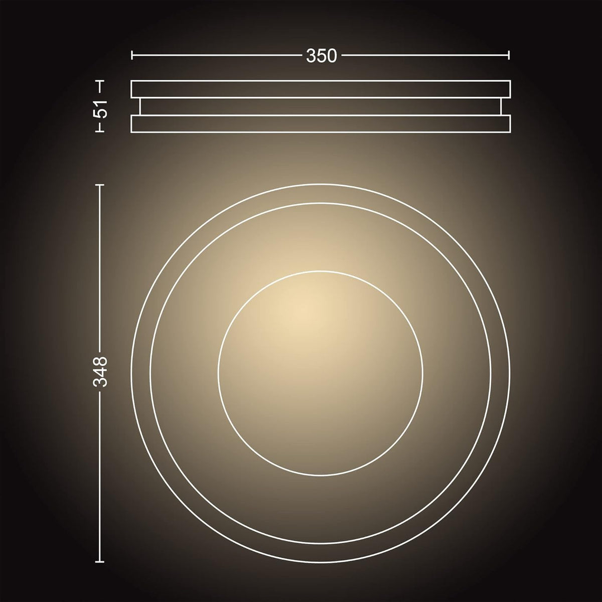 Hue White Ambiance BEING Plafonnier 32W - Noir télécommande incluse , Compatible Bluetooth, fonctionne avec Alexa, Google Assistant et Homekit