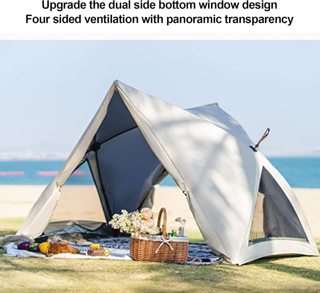 Zuasdvnk Tente de camping, tente familiale pour camping, tente sac à dos - 3 à 4 personnes automatique - Maison intérieure spacieuse résistante aux intempéries pour les voyages en plein air en plein