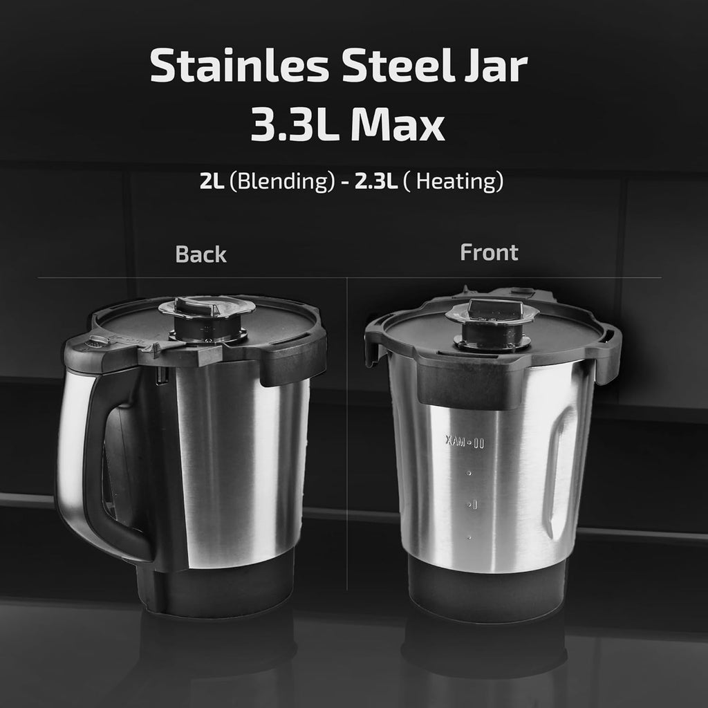 Zilan ONYX Thermo Robot, robot de cuisine multifonction Wi-Fi, 30 Fonctions, Écran LED Numérique, Balance Intégrée, 3,3 L, 1700 W, Black
