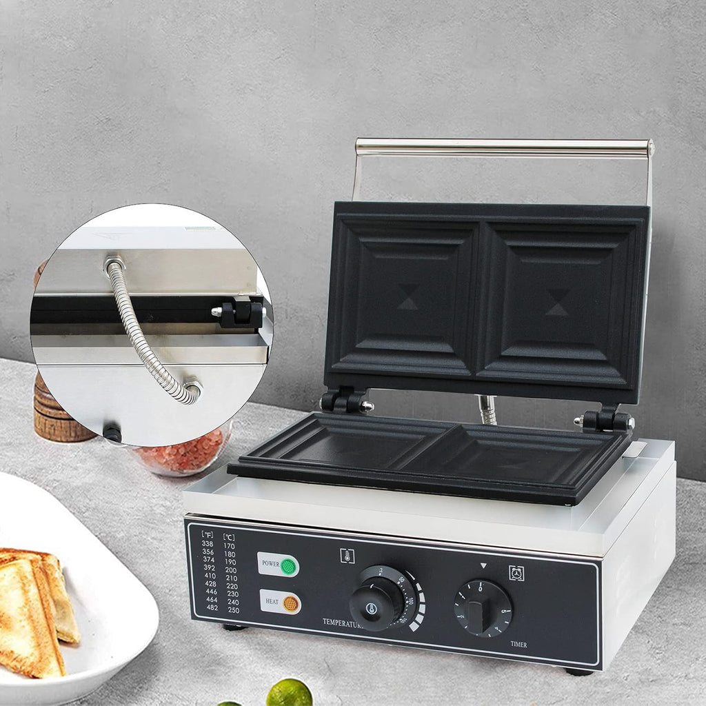 1500W Commercial Sandwich Machine à sandwich Électrique Sandwich Grille-pain Burger Panini Grille-pain Antiadhésif Donut Maker Machine à gaufres