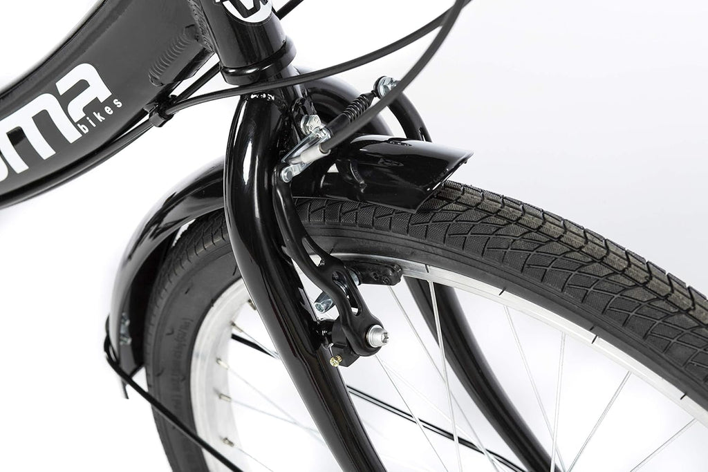 Moma Bikes, Vélo de Ville Pliant, Top Class 24" Noir, Aluminium, 6V, Selle Comfort