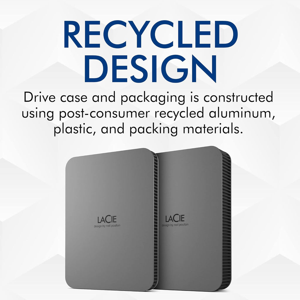 LaCie Mobile Drive 5To disque dur externe portable, USB-C 3.2, PC Mac iPad & iPhone, Adobe, Data Rescue Service (STLR5000400)