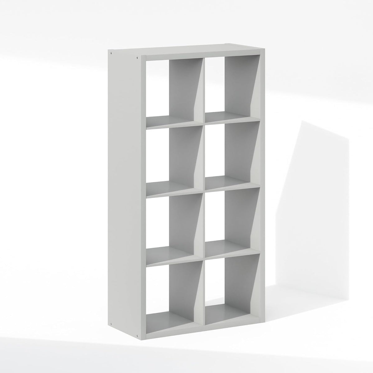 Furinno Cubic Organisateur de Placard 8 Cubes, étagères Ouvertes, Structure Extra épaisse pour penderie, Chambre, Salon, Gris Clair