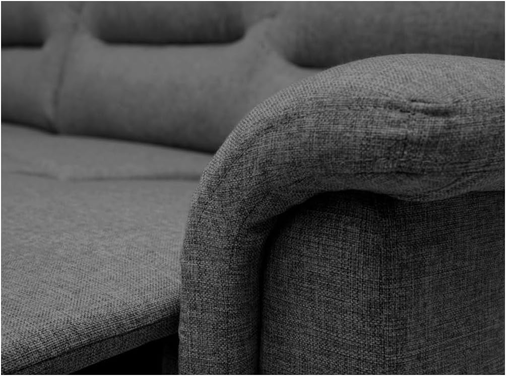 LOUNGITUDE - Canapé de Relaxation Manuel 3 Places en Tissu - Gris foncé