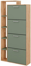 Vicco Benne à chaussures Orlando, Force d'or Chêne/Vert, 80x166.1cm avec 4 compartiments
