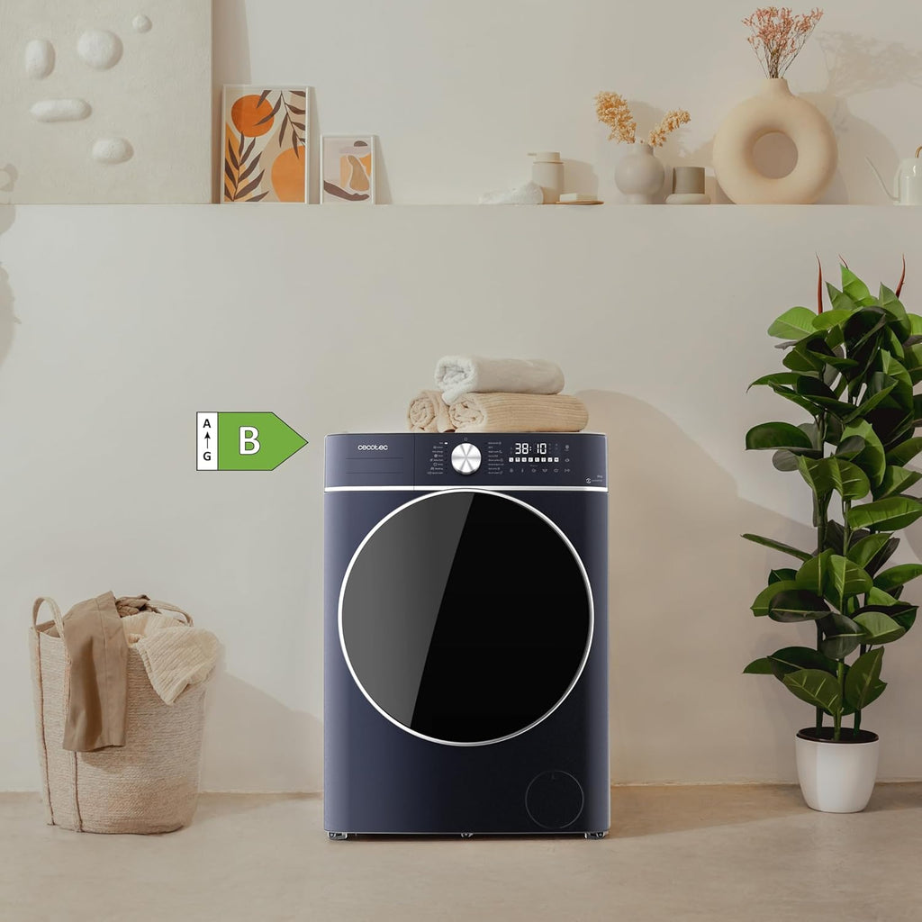 Cecotec Lave-linge Séchant 8-5Kg Chargement Frontal Bolero Wash&Dry 8580 Inverter Ice Blue A 1400RPM, 16 Programmes, Moteur Inverter Plus, SteamMax, OnSmart, Smooth Wash, SpaCare, Joint antibactérien