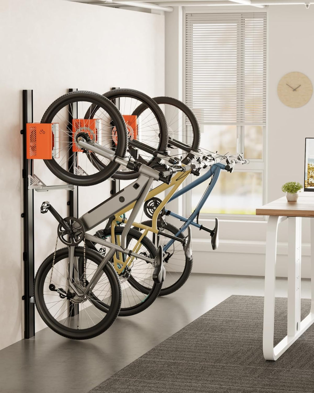 monTEK Porte-vélo automatique – Porte-vélo vertical pour vélos lourds (jusqu’à 32 kg) – Montage simple, support mural peu encombrant pour garage, remise, appartement – Pour pneus 24-29", vélos