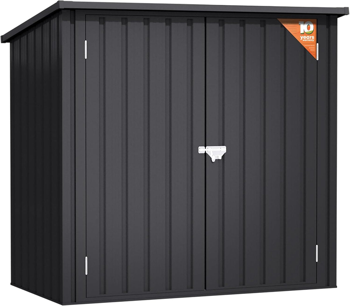 Wasabi - Abri de Jardin Métal 1100 L Stark - 147x86x134cm- Double Porte à charnières - Verrouillage du loquet – Gris Anthracite - Armoire de Rangement extérieur