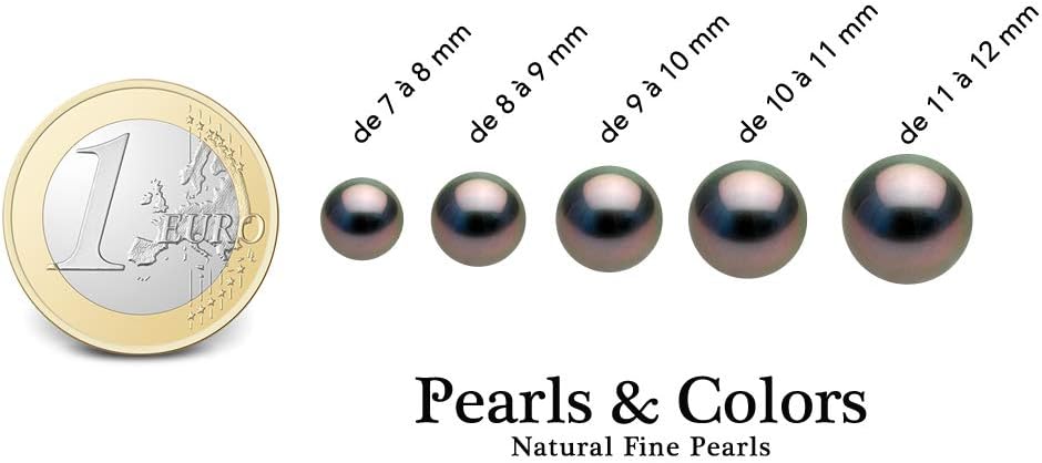 PEARLS & COLORS - Boucles d'Oreilles Pendantes Véritables Perles de Culture de Tahiti Poires 9-10 mm - Qualité A+ - Disponible en Or Jaune & Or Blanc - Bijou Femme