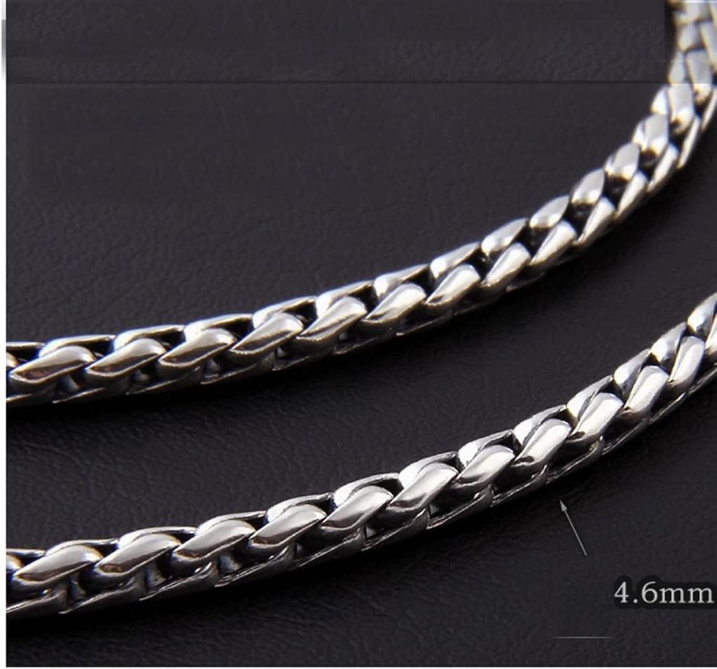 AmDxD Bijoux Collier Argent Homme 925 Spiga Collier Chaîne 4.6mm Colliers Vintage