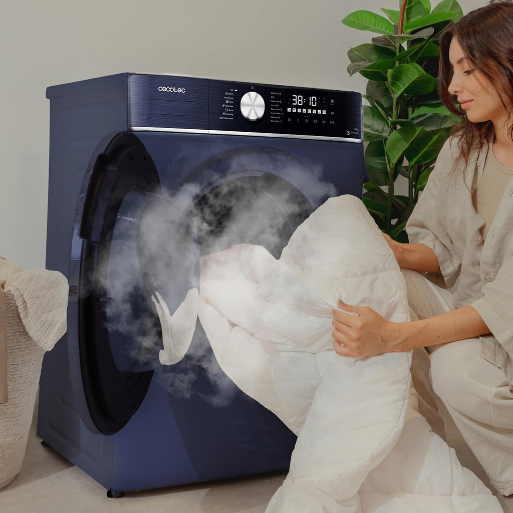 Cecotec Lave-linge Séchant 8-5Kg Chargement Frontal Bolero Wash&Dry 8580 Inverter Ice Blue A 1400RPM, 16 Programmes, Moteur Inverter Plus, SteamMax, OnSmart, Smooth Wash, SpaCare, Joint antibactérien