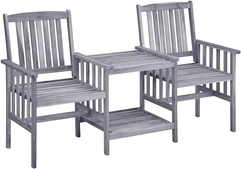 Générique Chaises de Jardin avec Table à thé et Coussins Acacia Solide,Salons de Jardin,3061311