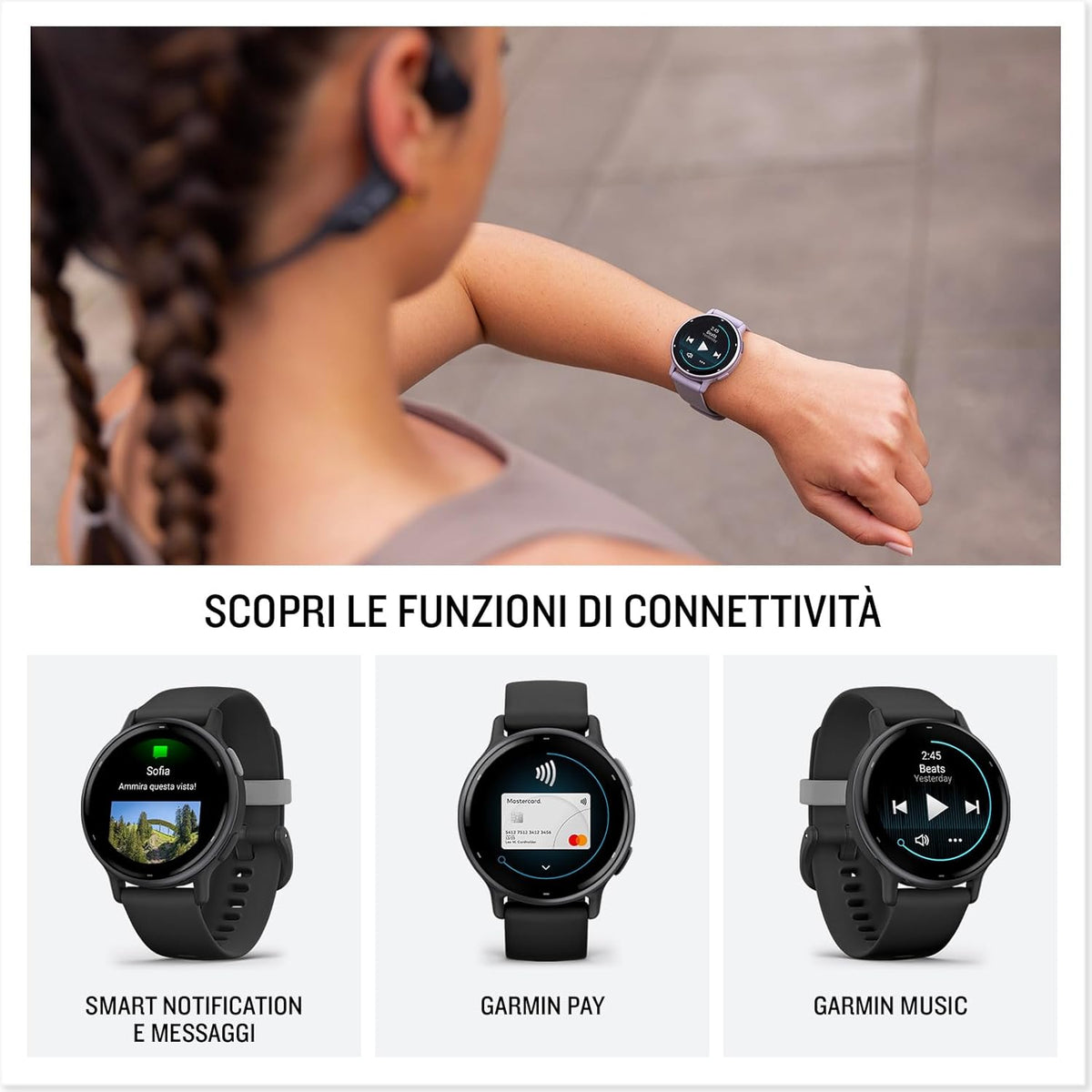 vívoactive 5 - Montre connectée GPS Sport et santé – Metallic Blue avec Bracelet Bleu Marine (Reconditionné)