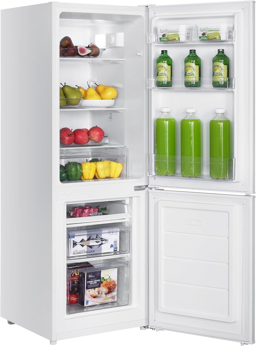 GEDTECH Réfrigérateur combiné congélateur bas 173L GCB173WH - Blanc - Hauteur 143cm