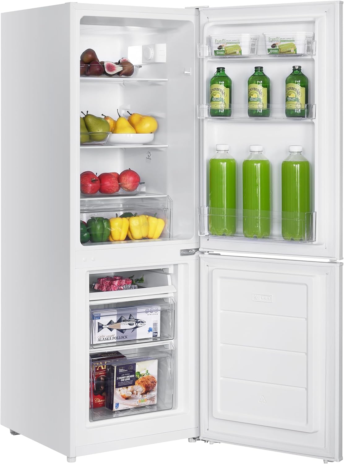 GEDTECH Réfrigérateur combiné congélateur bas 173L GCB173WH - Blanc - Hauteur 143cm