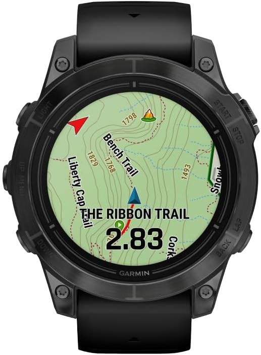 Epix Pro - Montre GPS Multisports connectée avec écran Amoled – Gray avec Bracelet Noir – Boîtier 51 mm