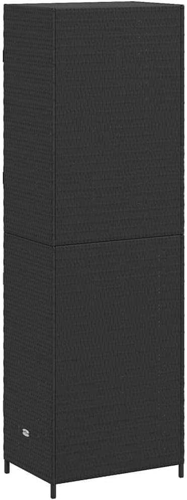 vidaXL Armoire de Rangement de Jardin Noir 59x40x180 cm Résine tressée