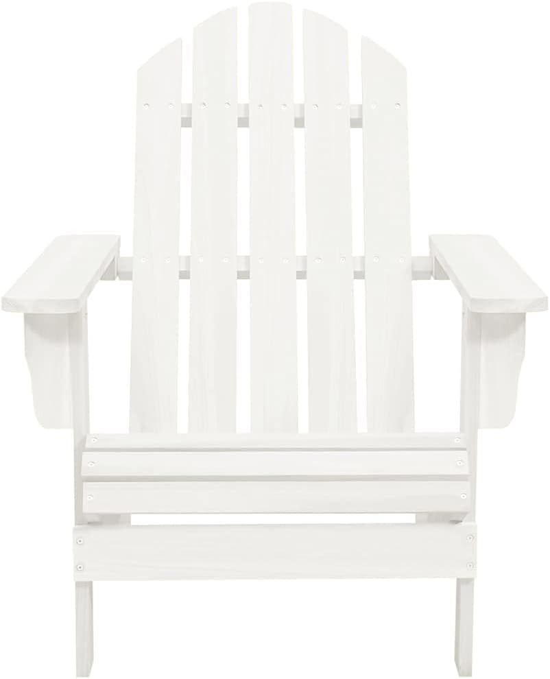 AJJHUUKI Ensemble de meubles d'extérieur - Chaise de jardin Adirondack avec table en bois de sapin massif Blanc