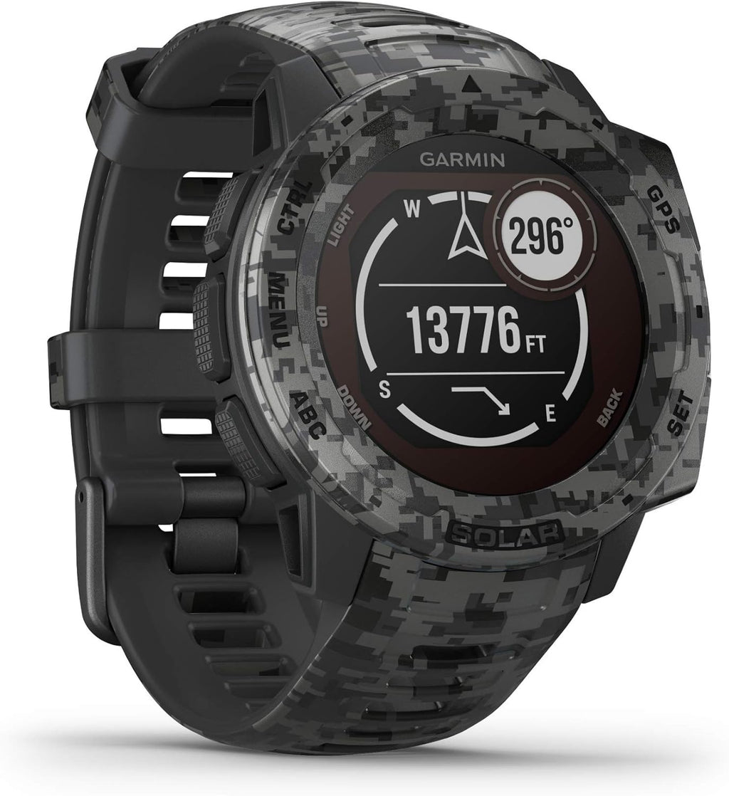 Instinct Solar Camo Edition - Montre GPS de Plein air Robuste avec Chargement à l'énergie Solaire - Noir