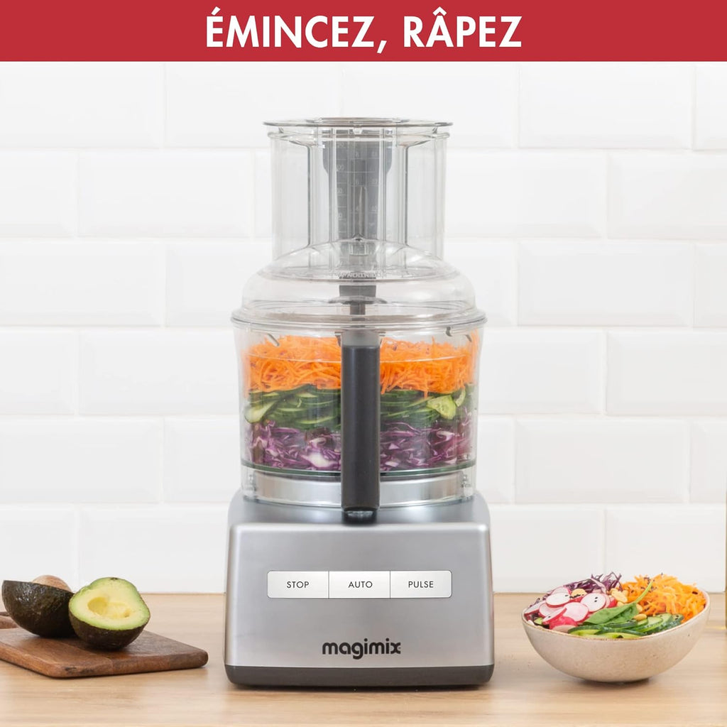 Magimix Robot de Cuisine Multifonction 3L- CS 4200 XL -Hachoir, Blender, Presse-Agrumes, Bol XL - Chrome Brillant