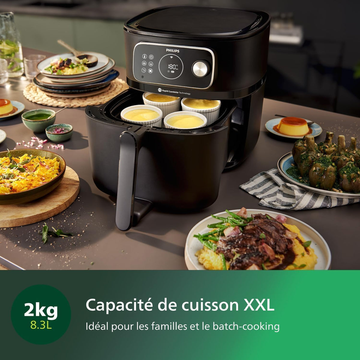 Philips Airfryer Combi 7000 Series XXL - 8.3 L (2 kg), 22-in-1 Airfryer, Wi-Fi Connectivity, Auto-Cook Automatic Cooking Programs