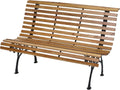 Banc de Jardin HWC-F97, Banc du Parc, Banquette en Bois, Fonte, 3 Places, 122cm, 22kg - Marron Clair
