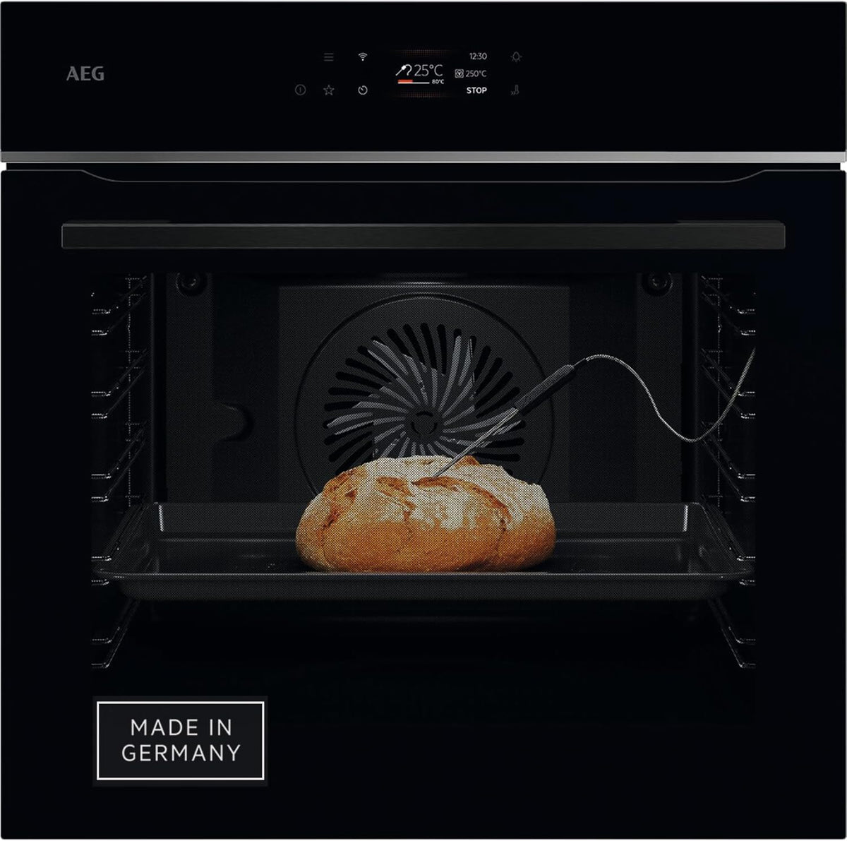 AEG TE7PB62WAB - Four encastrable Wifi - Série 7 - Écran couleur TFT Full Touch avec assistant de cuisson - Fabriqué en Allemagne - Auto-nettoyage à pyrolyse - Capteur de température centrale : pour
