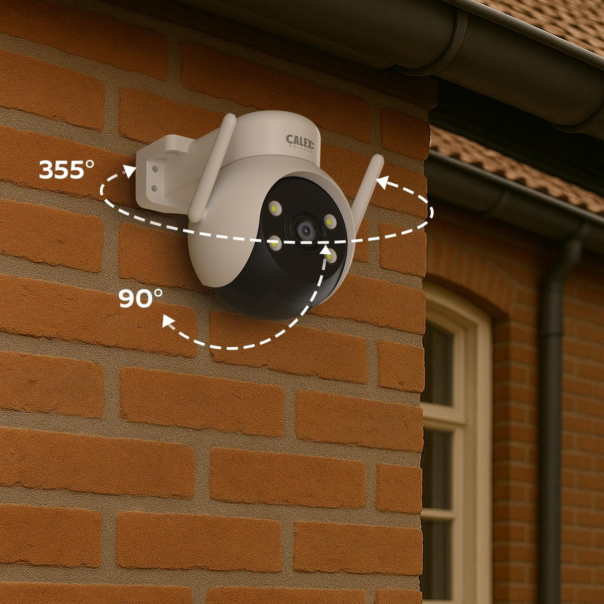 CALEX Smart Security kit de démarrage extérieur, 2 caméra extérieure PTZ 2K + Sonnette vidéo avec Audio bidirectionnel, Full HD