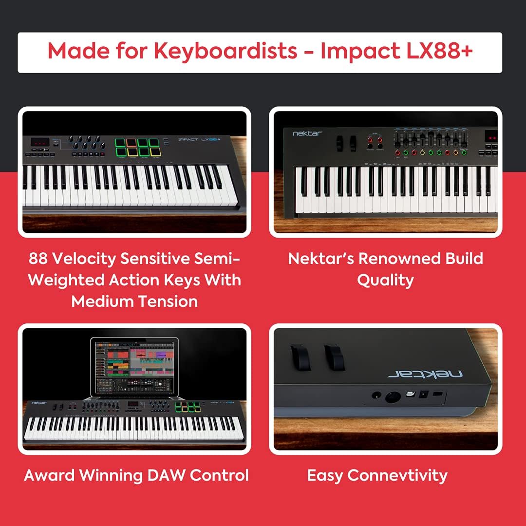 Nektar Impact LX88+ Contrôleur de clavier MIDI USB avec intégration DAW