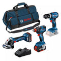 BOSCH COMBI-KIT 3 OUTILS 18V : GSB 18V-45 + GDX 18V-200 + GWS 18V-7 + 2 BATTERIES 5,0 AH + GAL 18V-40 + SAC M (C) PROFESSIONAL