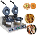 Machine à Gaufres à Hamburger, Presse à Panini électrique Antiadhésive, Gaufrier Commercial Rotatif, Chauffage Double Face, Rotation à 180° Température Réglable De 50 à 300 ℃, Minuterie De 5 Minutes,B