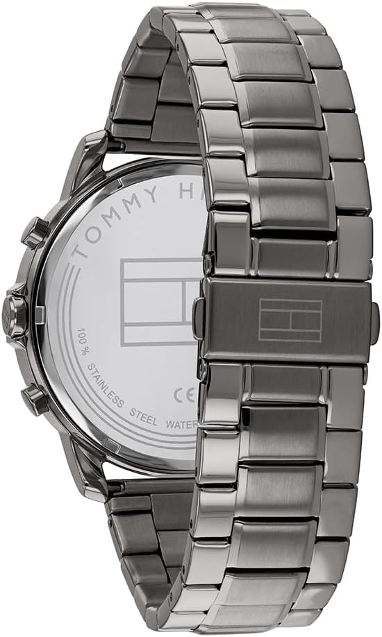 Tommy Hilfiger Montre Analogique Multifunction à Quartz pour Homme avec Bracelet en Acier Inoxydable ou Cuir