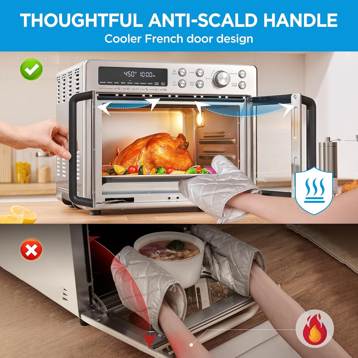 Midea Four grille-pain à porte française 26.4 litres Air fryer
