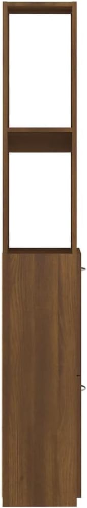 LLEZKBR Ensemble de meubles de salle de bain - Armoire de salle de bain - Chêne marron - 25 x 26,5 x 170 cm - Bois d'ingénierie