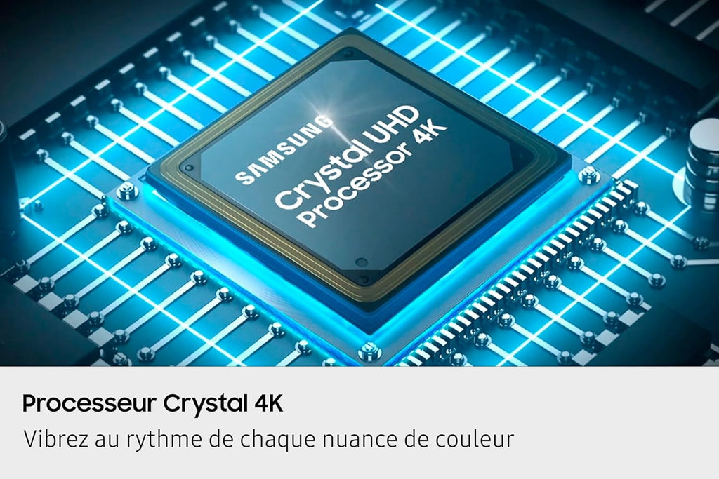 TV 55 Pouces Crystal UHD 55U8075F 4K Smart TV, Bluetooth, WiFi, Airplay, Crystal Processor 4K, HDR, Q-Symphony, Knox Security, Gaming Hub, Bixby, Applications opérateurs intégrées