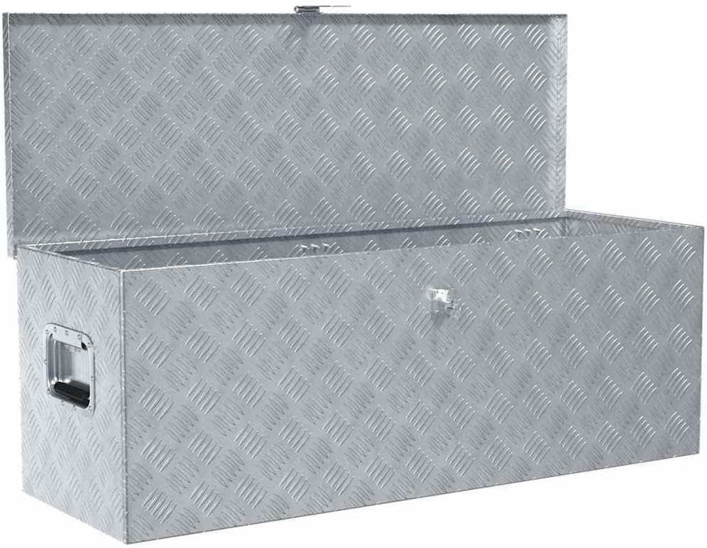 vidaXL Boîte Outils en Aluminium Argenté Coffre de Rangement Caisse à Outils