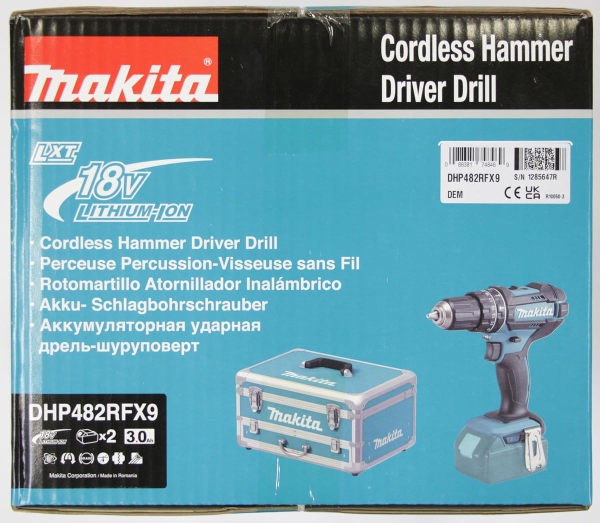 Perceuse à percussion 18V LXT (2x3,0 Ah) avec accessoires - DHP482RFX9