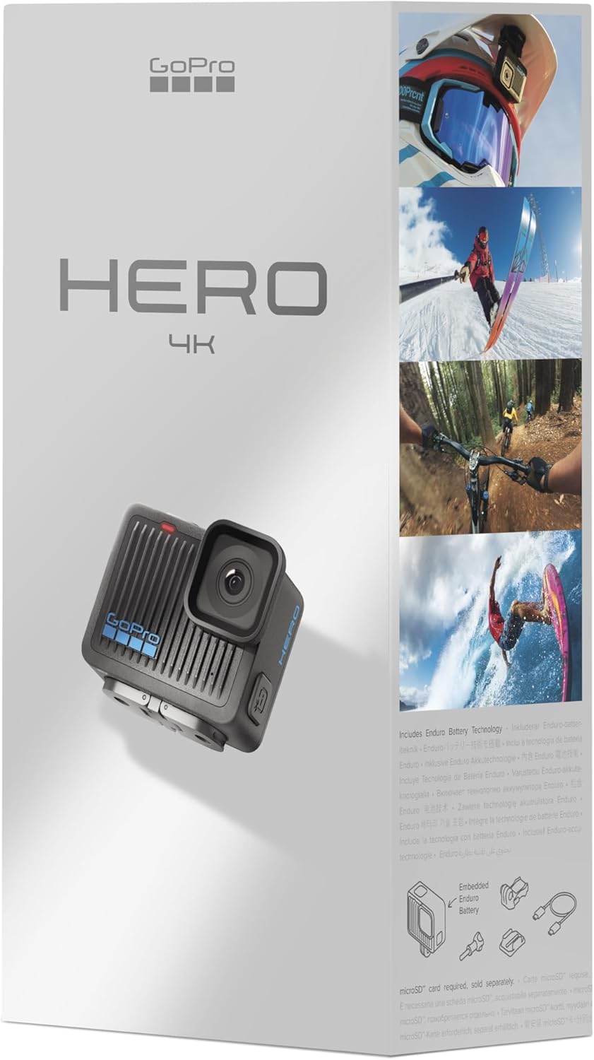 GoPro Hero - Caméra d'action étanche compacte avec vidéo 4K Ultra HD, Photo 12MP, écran Tactile
