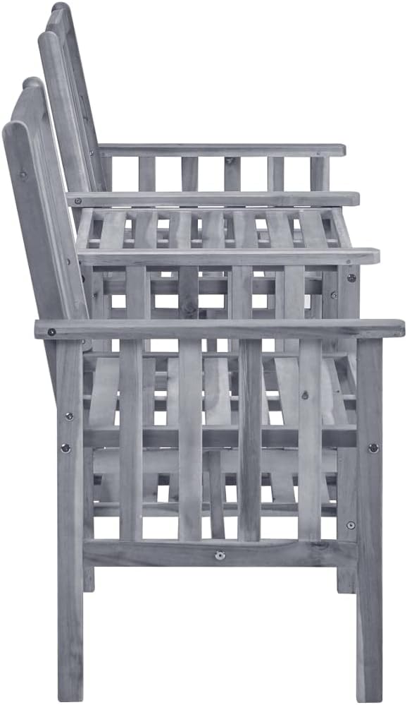 Générique Chaises de Jardin avec Table à thé et Coussins Acacia Solide,Salons de Jardin,3061316