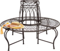 DanDiBo 96003 Banc rond en métal résistant aux intempéries Marron diamètre 130 cm