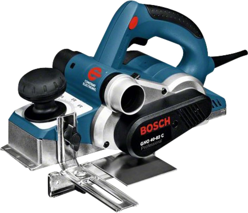 Bosch Professional rabot GHO 40-82 C (puissance 850 W, avec sac à poussière, butée parallèle, butée de profondeur de feuillure, 1 fer de rabot, coffret de transport)