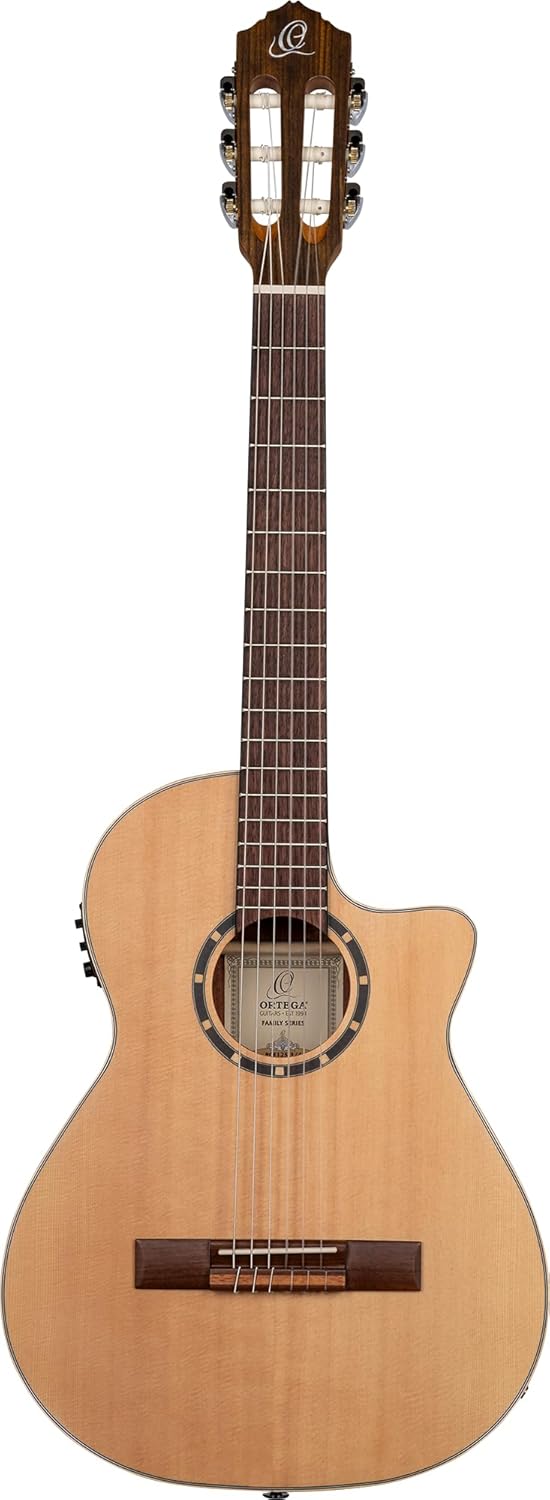 Ortega Guitars Guitare Classique Électro-Acoustique - 3/4 - Family Series - Housse Incluse - Épicéa/Acajou, Naturel RCE125-3/4