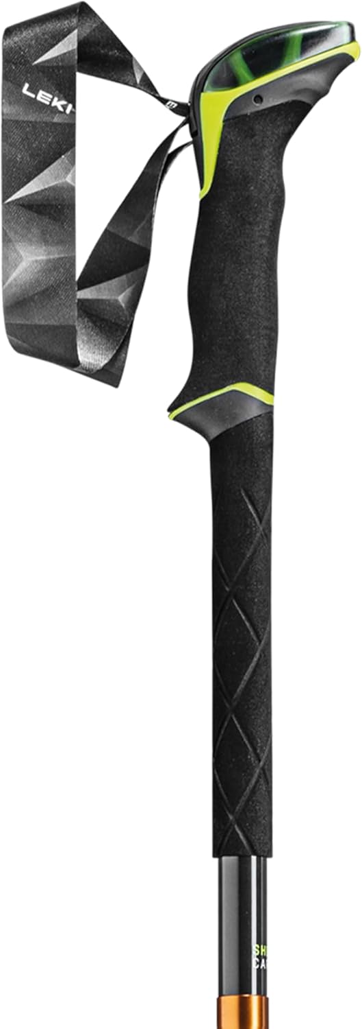 Leki Sherpa FX.One Carbon Poles, Natural Carbon, Neon Yellow-White, 140 cm