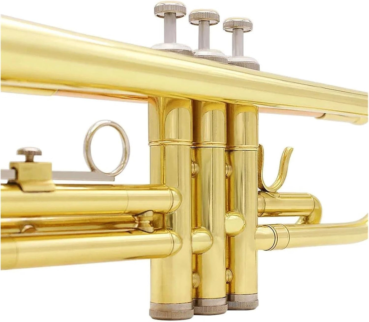 trompettes Trompette de musique professionnelle Bb B tube en cuivre plat instrument à vent avec embout et boîte de sangle (Color : 2)