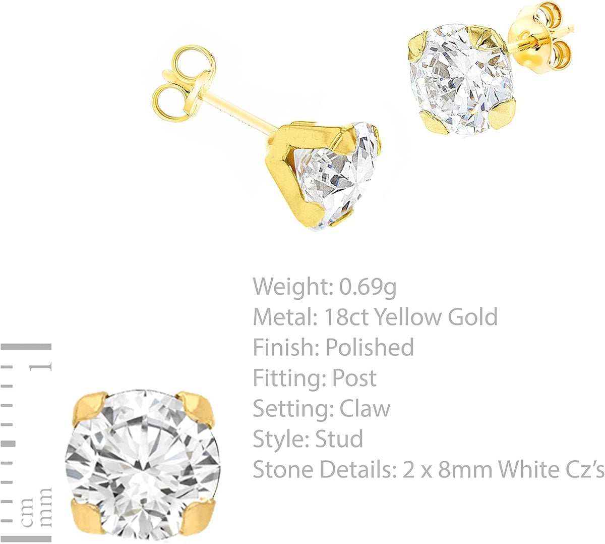 Carissima Gold - Clous et Puces Boucle d'Oreilles Femme - 18 cts (750/1000)