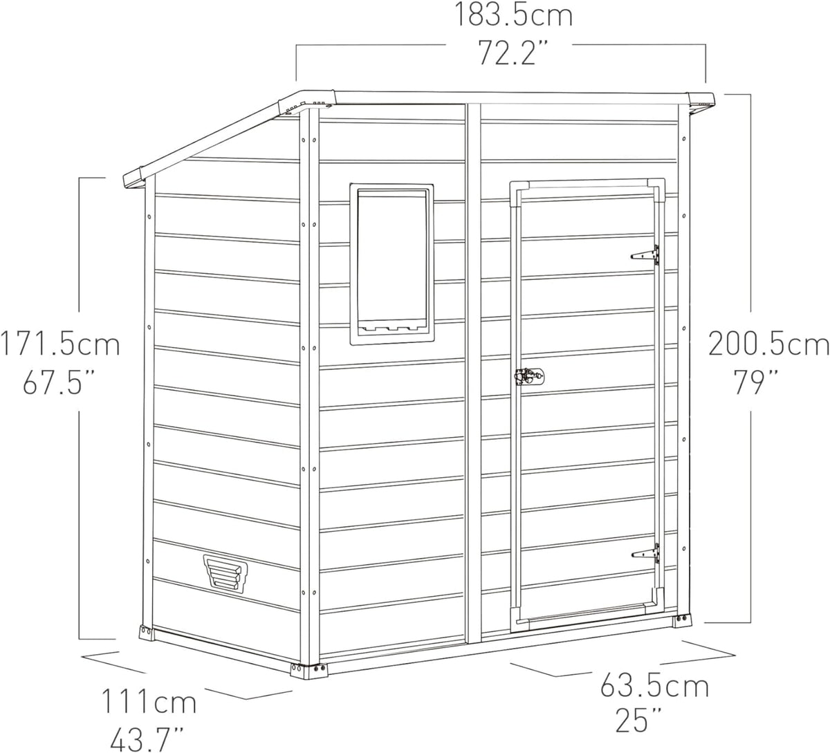 KETER Abri de Jardin Monopente Manor 64-1,8m2