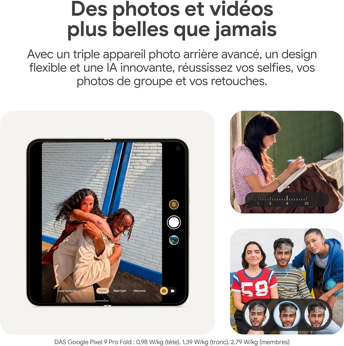 Google Pixel 9 Pro Fold - Smartphone Android débloqué avec Gemini - Triple Appareil Photo arrière avancé - Écran Pliable - Vidéo en Mode Mains Libres -Porcelaine, 512GB