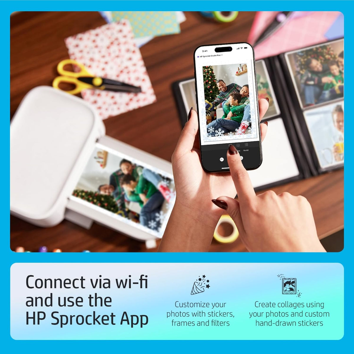 Sprocket Studio Plus 4x6 Imprimante Instantanée – Pack 118 Feuilles & Cartouche – Wi-FI